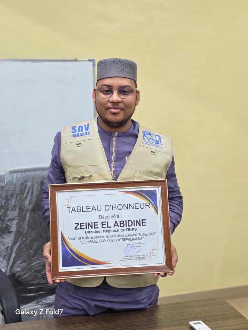 Sikasso: le Directeur régional de l’INPS, M. Zein El Abidine honoré pour son engagement social
